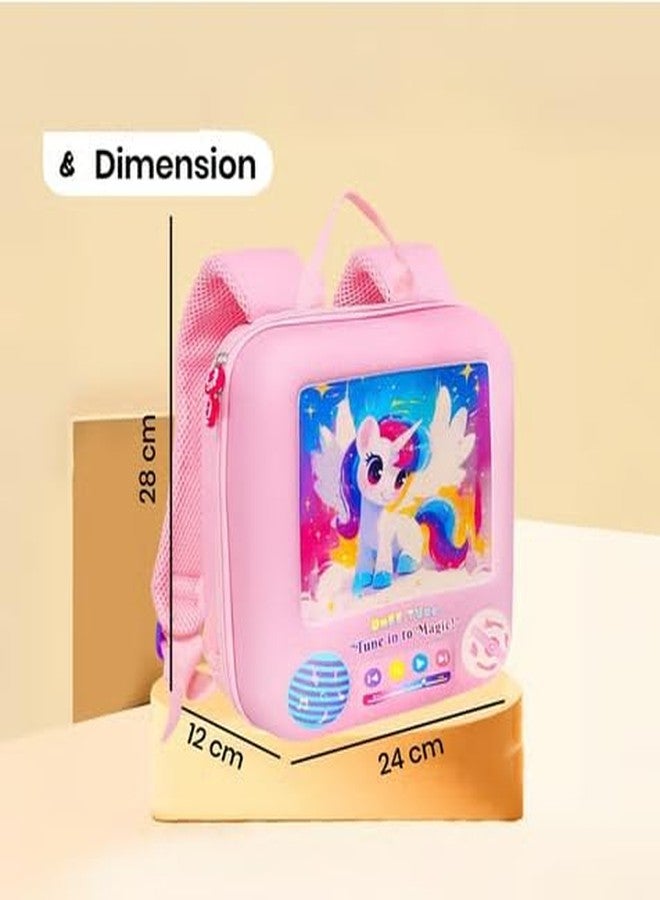 SID MAGIC Cartoon Kids Backpack - TV Design School Bag for Boys & Girls | 3D Animal & Space Themes | Lightweight & Durable (Unicorn, Panda, Capybara, Astronaut) (Magic Unicorn) - Image 2